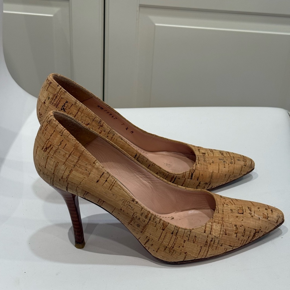 Stuart Weitzman Tan Cork Heels